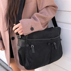 Adorable Prada nylon crossbody messenger bag
